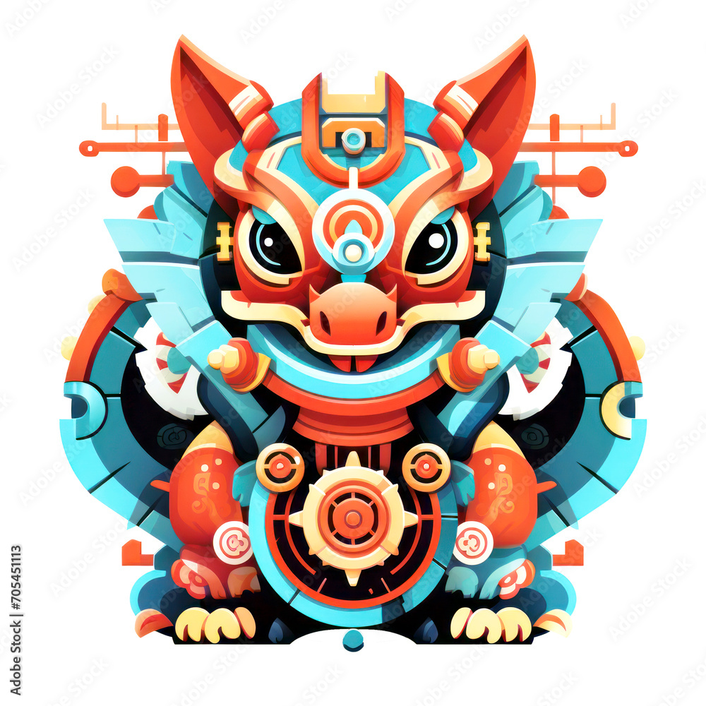 Dragon robot fantasy Lunar concept, isolated on transparent background. Dragon robot fantasy Lunar concept, isolated on transparent background.