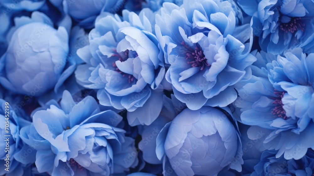 Close-up background of stunning blue peonies in full bloom. Valentine's Day concept Close-up background of stunning blue peonies in full bloom. Valentine's Day concept
