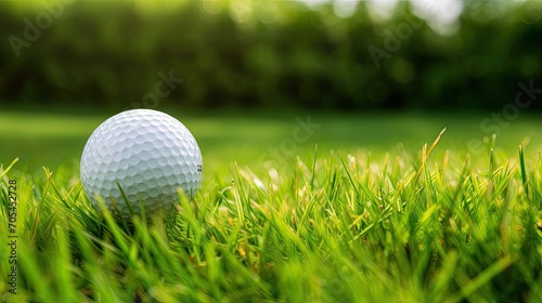 Golf ball on grass.. Generative AI