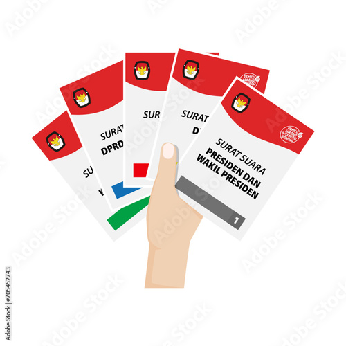 ballot paper vector. Indonesian election