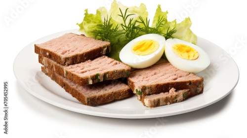 Haslet meat and egg salad.. Generative AI