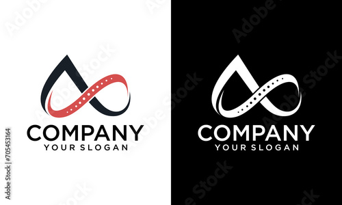 Letter A/a infinity spine logo. Usable for Business, Science, Healthcare, Medical, Hospital and Nature Logos.
