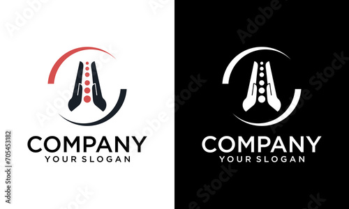 Creative Medical Chiropractic Concept Logo Design Template