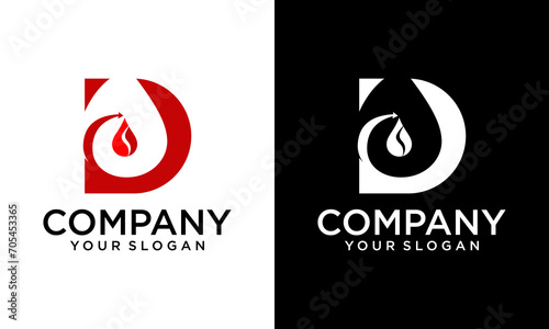 Creative Initial Letter D Drop Water Logo Design Template