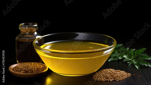 Mustard oil isolated. Generative AI