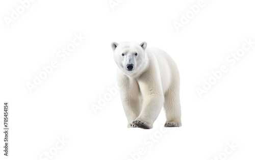 Glacial Guardian  The Majestic Stature of a Polar Bear on Ice Isolated on Transparent Background PNG.