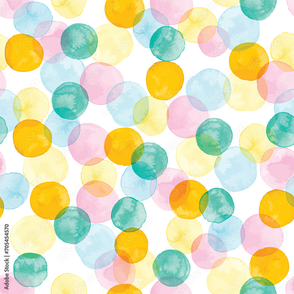 Bright seamless stylish pattern with watercolor circles Bright seamless stylish pattern with watercolor circles