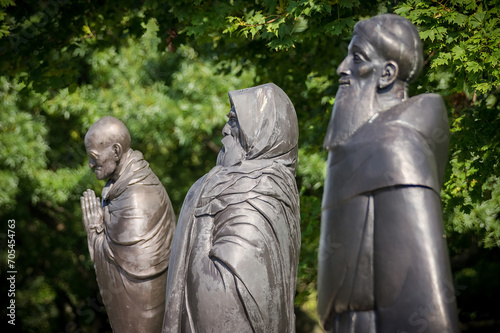 Statues in the Garden of Philosophers in Budapest, Hungary photo