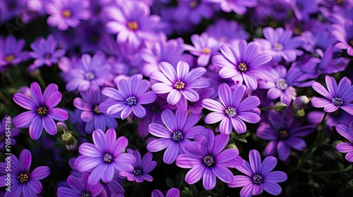 Purple cute flowers.. Generative AI