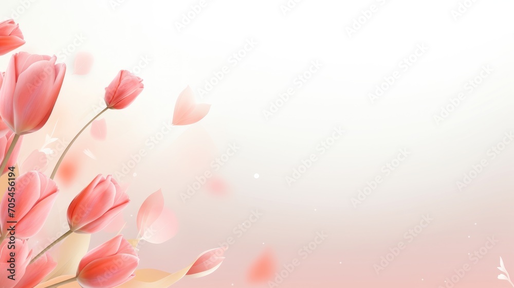 Tulip petals flowers in watercolor background, card background frame, clipart for greeting cards, save the date, copy space. Perfect concept for wedding, Mother's Day, Valentine's Day, 8 March. Tulip petals flowers in watercolor background, card background frame, clipart for greeting cards, save the date, copy space. Perfect concept for wedding, Mother's Day, Valentine's Day, 8 March.