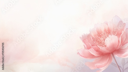 Peony flowers in watercolor background, card background frame, clipart for greeting cards, save the date, copy space. Perfect concept for wedding, Mother's Day, Valentine's Day, 8 March.