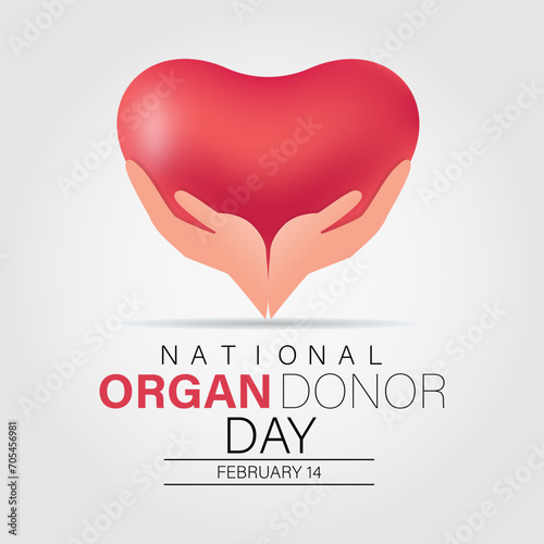 Organ Donor Day observed every year on february 14. Vector health banner, flyer, poster and social medial template design.