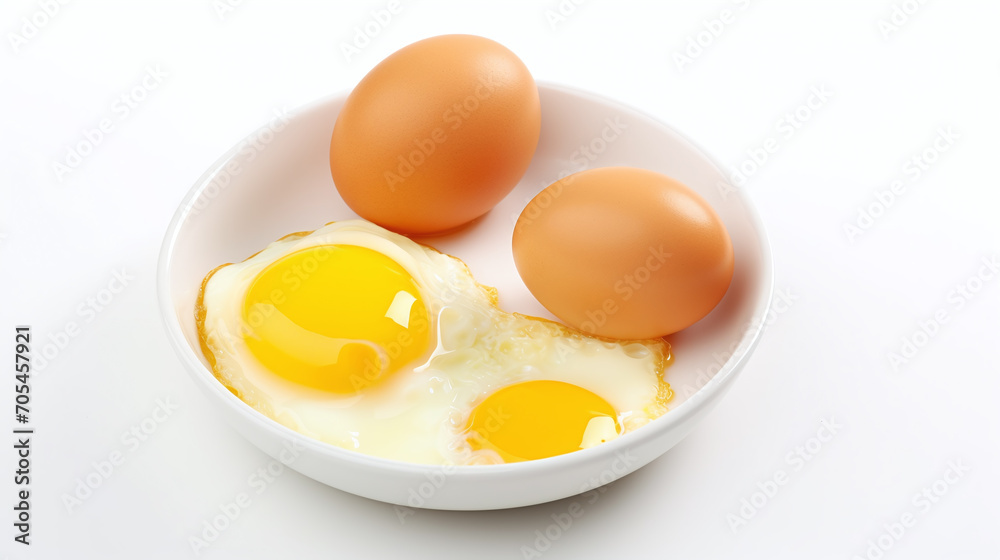 Sliced boiled eggs isolated on white background. Sliced boiled eggs isolated on white background.