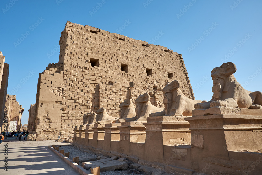 Karnak Temple sphinxes alley, The ruins of the temple