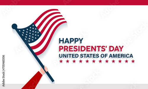 Presidents' Day celebrated every year of 19th February. American federal holidays  Vector banner, flyer, poster and social medial template design.
