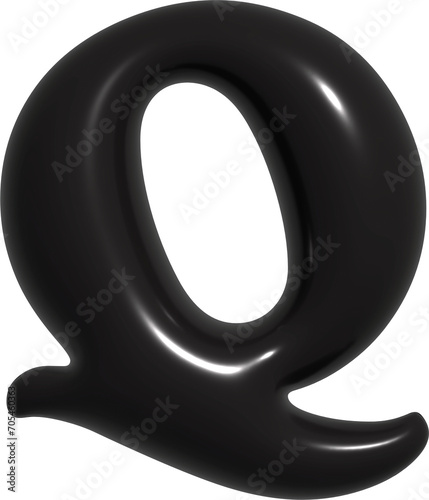 Letter A-Z 3D Black