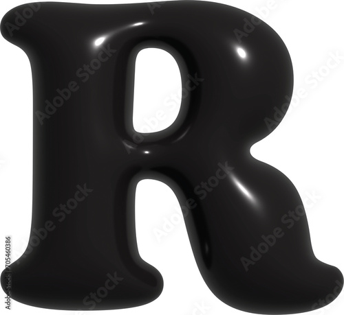 Letter A-Z 3D Black