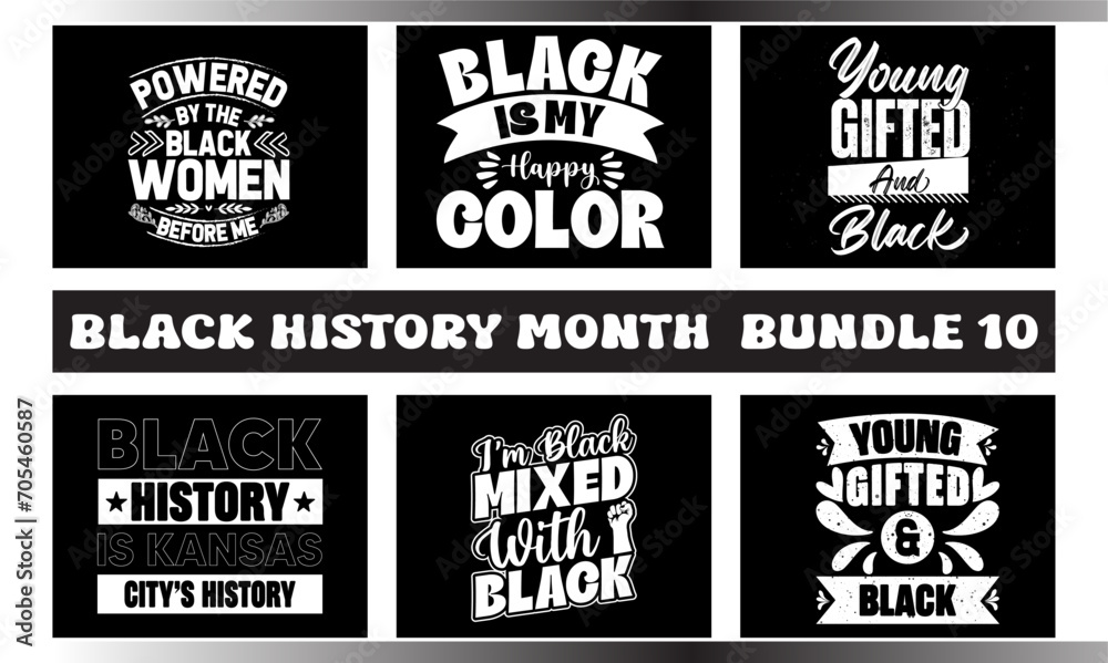 Black History Month Vector Typography T-shirt  Bundle Design  10