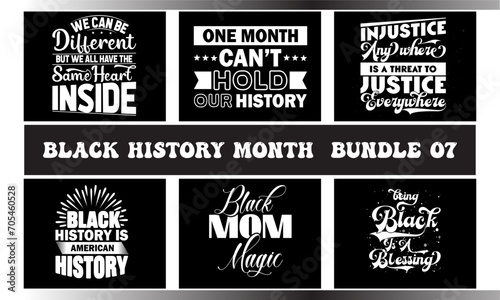 Black History Month Vector Typography T-shirt Bundle Design 07