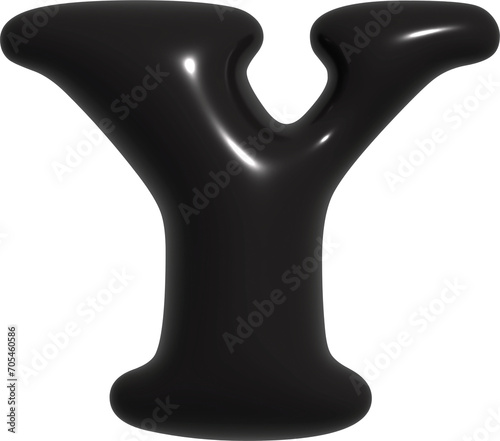 Letter A-Z 3D Black