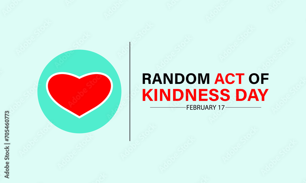 Random Act of Kindness Day celebrated every year of 17th February. Vector banner, flyer, poster and social medial template design.