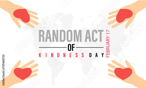 Random Act of Kindness Day celebrated every year of 17th February. Vector banner, flyer, poster and social medial template design.