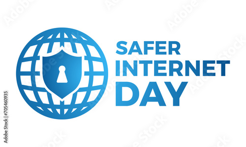 Safer Internet Day celebrated every year on 6th February. Vector banner, flyer, poster and social medial template design.