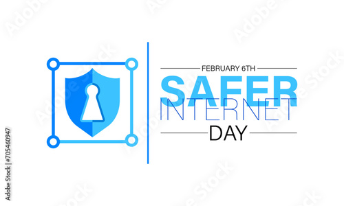 Safer Internet Day celebrated every year on 6th February. Vector banner, flyer, poster and social medial template design.
