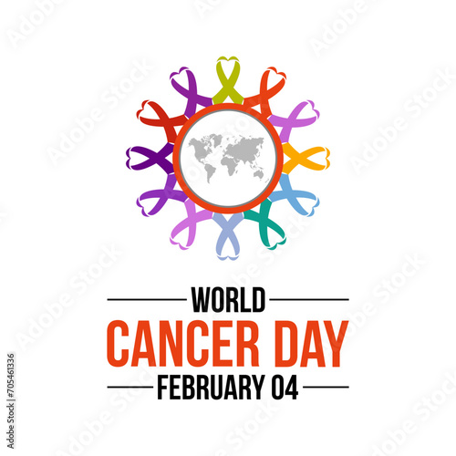 World Cancer Day observed every year on 4th february. Vector health banner, flyer, poster and social medial template design.