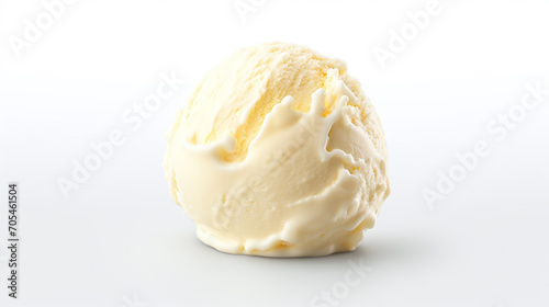 Vanilla ice cream isolated on white background.