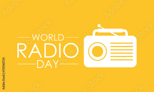 World Radio Day celebrated every year on 13th February. Vector banner, flyer, poster and social medial template design.