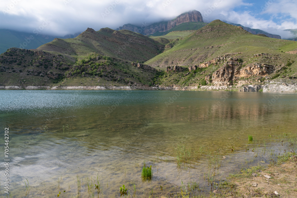Gizhgit lake on a June day. Kabardino-Balkaria, Russian Federation