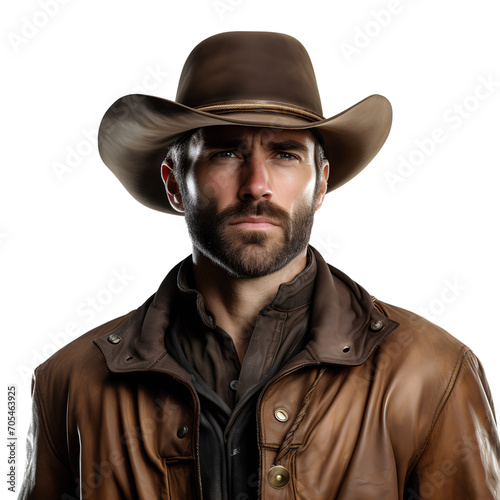 Cool American guy cowboy on transparent background PNG