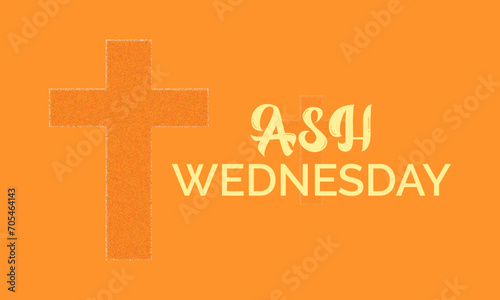 Ash Wednesday celebrated on 14th February. Vector banner, flyer, poster and social medial template design.