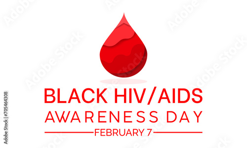 Black HIV/AIDS Awareness Day observed every year of 7th february. Vector health banner, flyer, poster and social medial template design.