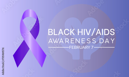 Black HIV/AIDS Awareness Day observed every year of 7th february. Vector health banner, flyer, poster and social medial template design.