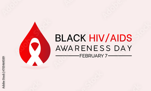 Black HIV/AIDS Awareness Day observed every year of 7th february. Vector health banner, flyer, poster and social medial template design.