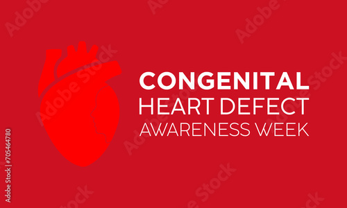 Congenital Heart Defect Awareness Week observed every year in month of february. Vector health banner, flyer, poster and social medial template design.