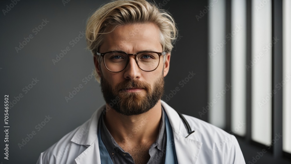 doctor with glasses on a gray background
doctor with glasses on a gray background
