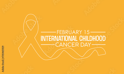 International Childhood Cancer Day observed every year on february 15. Vector health banner, flyer, poster and social medial template design.