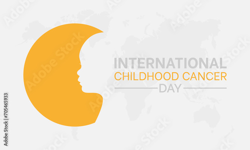 International Childhood Cancer Day observed every year on february 15. Vector health banner, flyer, poster and social medial template design.