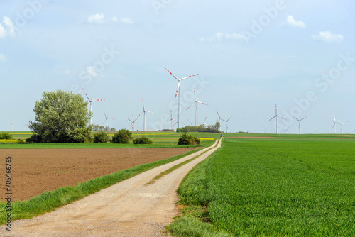 Wind turbines for electric power production in the field