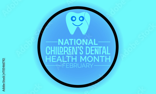 National Children’s Dental Health Month observed every year in month of february. Vector health banner, flyer, poster and social medial template design.