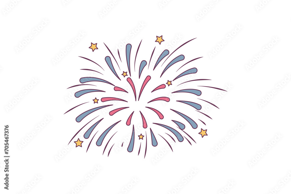 New Year Firework Sticker Design New Year Firework Sticker Design