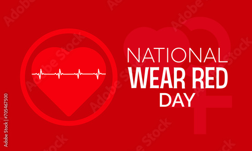 National Wear Red Day celebrated every year on February 2nd. Vector banner, flyer, poster and social medial template design.