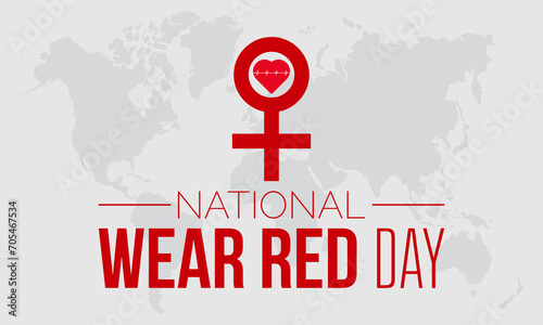 National Wear Red Day celebrated every year on February 2nd. Vector banner, flyer, poster and social medial template design.