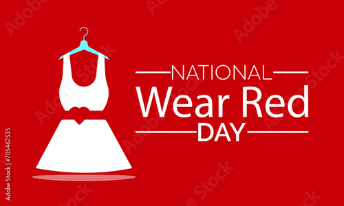 National Wear Red Day celebrated every year on February 2nd. Vector banner, flyer, poster and social medial template design.
