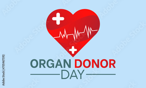 Organ Donor Day observed every year on february 14. Vector health banner, flyer, poster and social medial template design.
