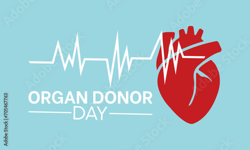 Organ Donor Day observed every year on february 14. Vector health banner, flyer, poster and social medial template design.