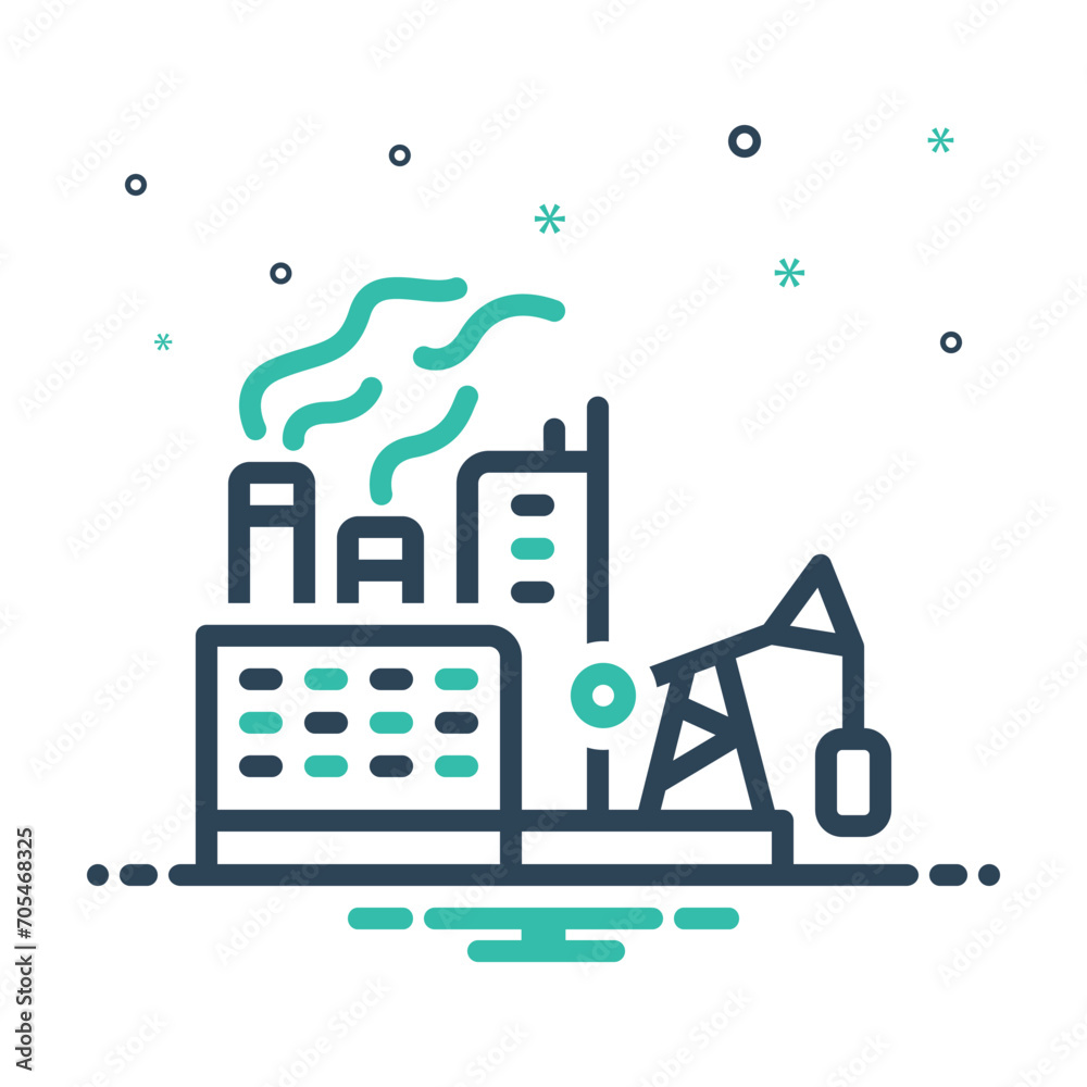 Obraz premium Mix icon for fossil fuel